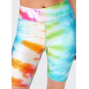 Terez Totally Tie Dye Hi Shine High Rise Bike Shorts sz S